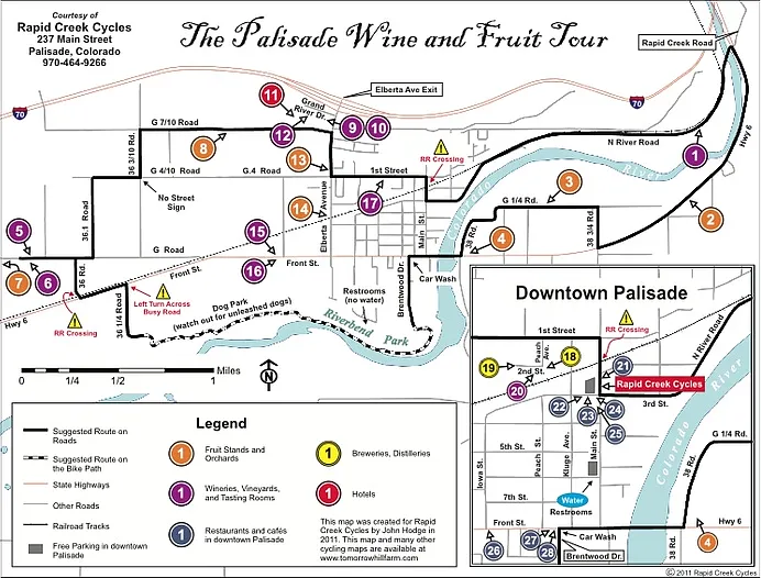Cycling the Fruit and Wine Byway.