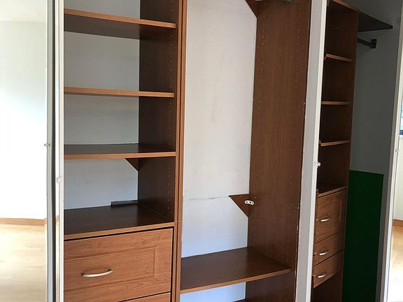 Custom made closet in 2 bedrooms