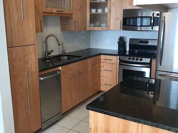 Kitchen with high end appliances and clean lines