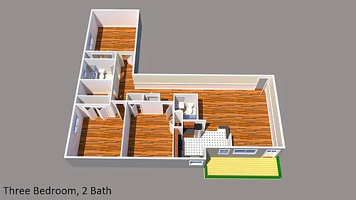 Floor plan 3 Bed 2 Bath Brand New
