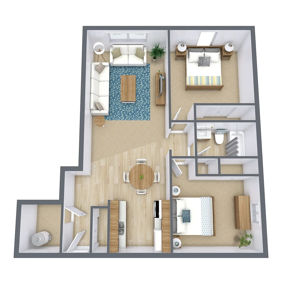 Floor plan Two Bedroom 21A