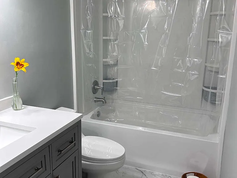Bathroom #2- upstairs 

hall entry is in-between bedrooms 2 and 3

new everything!