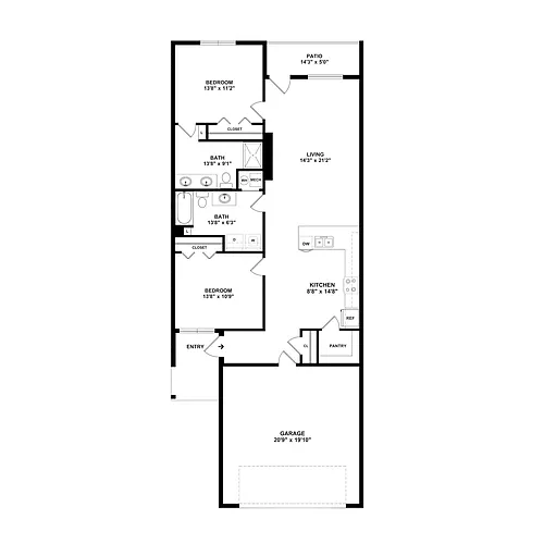 Floor plan 2x2 Middle