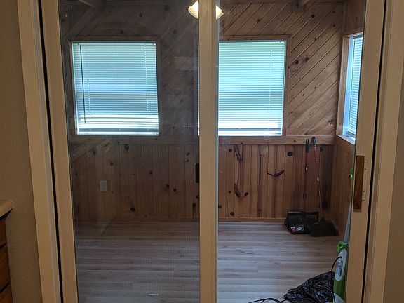 Sliding glass doors between kitchenandporch