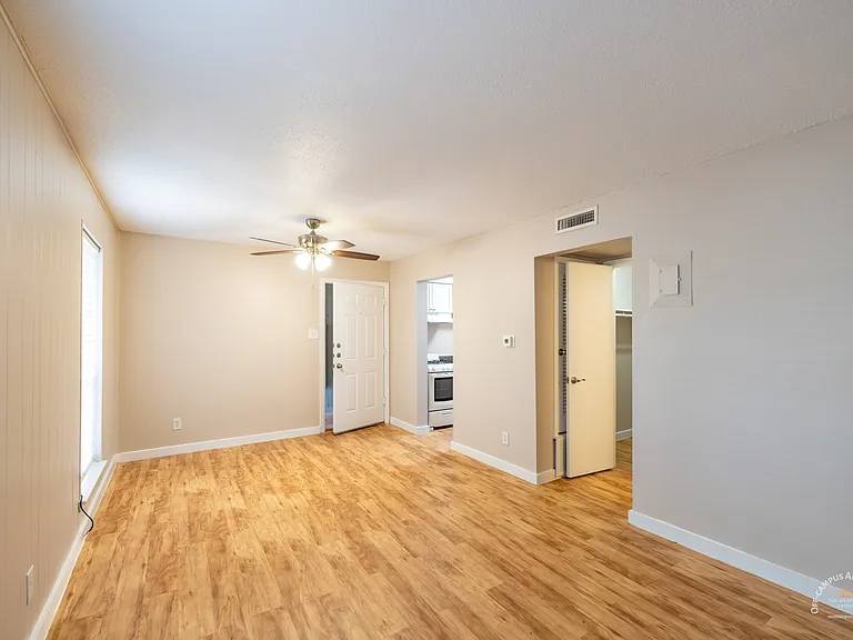 Unit door near kitchen