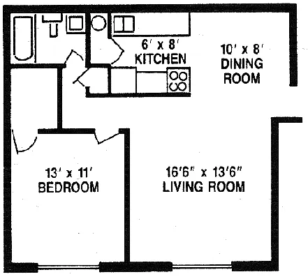 Floor plan 1br 1ba