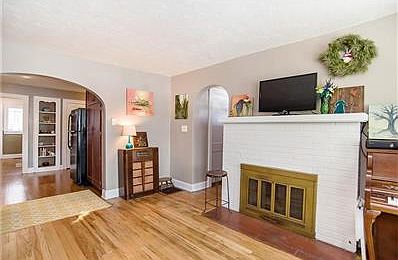 Living room fireplace