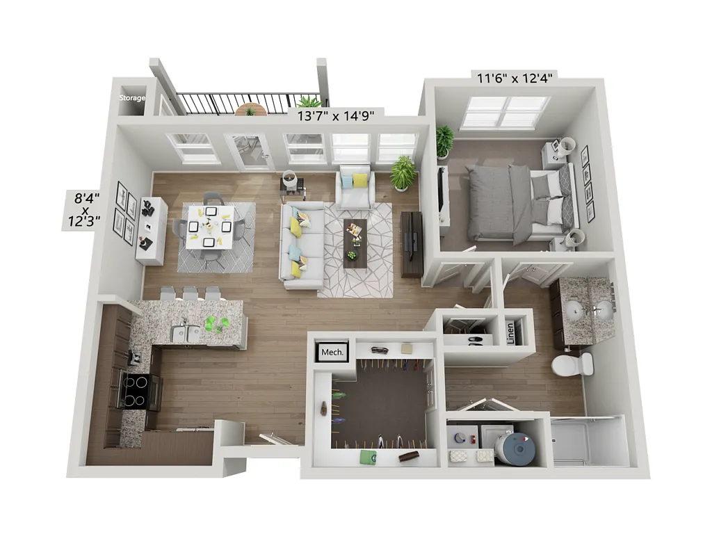 Floor plan A3 - Charter 1X1
