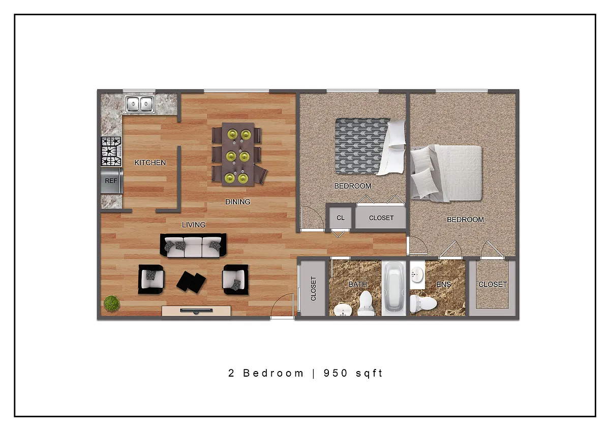 Floor plan 2 Bedroom A