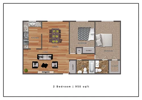 Floor plan 2 Bedroom A