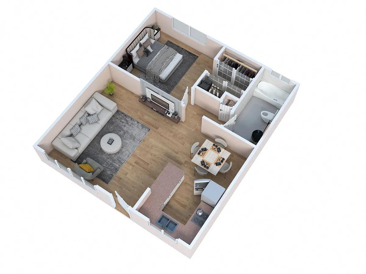 Floor plan 1 Bedroom 1 Bath