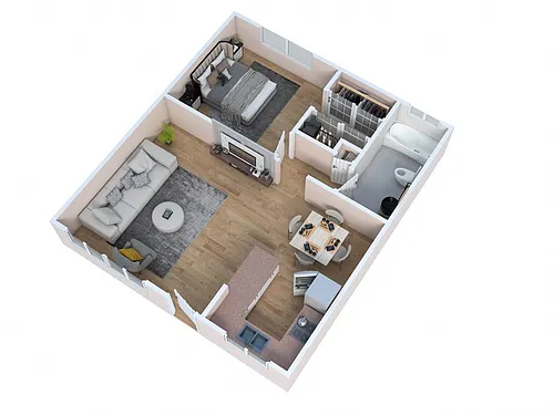 Floor plan 1 Bedroom 1 Bath