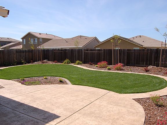 Backyard with custom landscaping