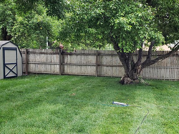Lawn with shed