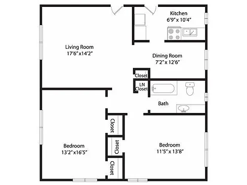 Floor plan Two Bedroom