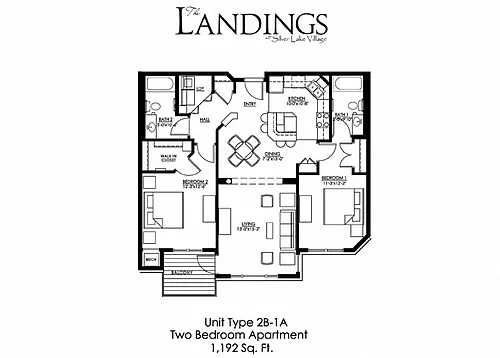 Floor plan Two Bedroom B1A