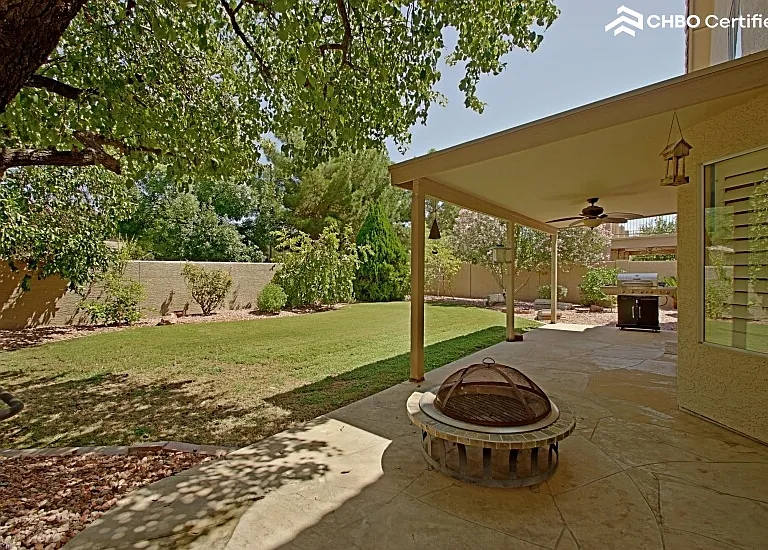 Shade Trees and Fire Pit