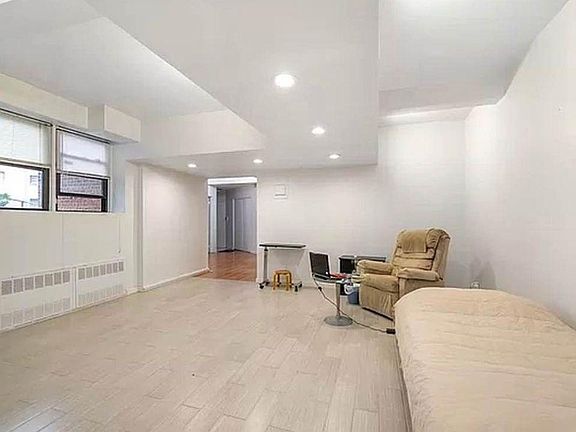 Spacious and bright living room with new floors