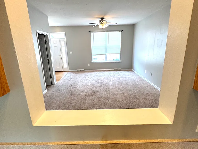View into living room space