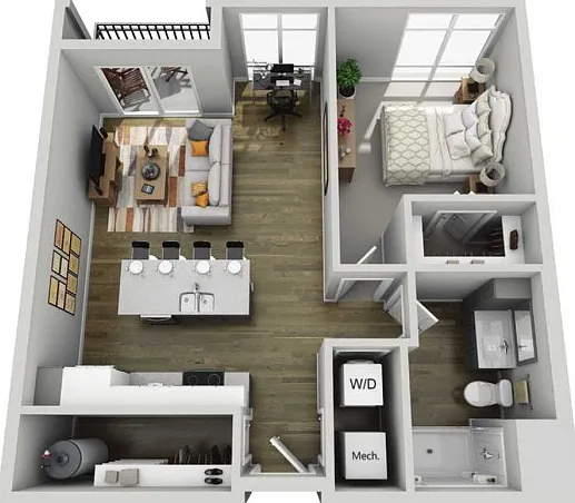 Floor Plan 1E | State Street Station | Apartments in Wauwatosa, WI Floor Plan 1E | State Street Station | Apartments in Wauwatosa, WI