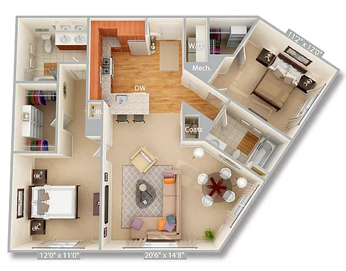 Floor plan Furnished-f-B4-1105