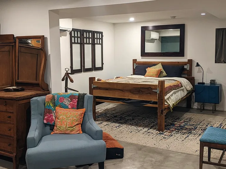 From the living area to the bedroom