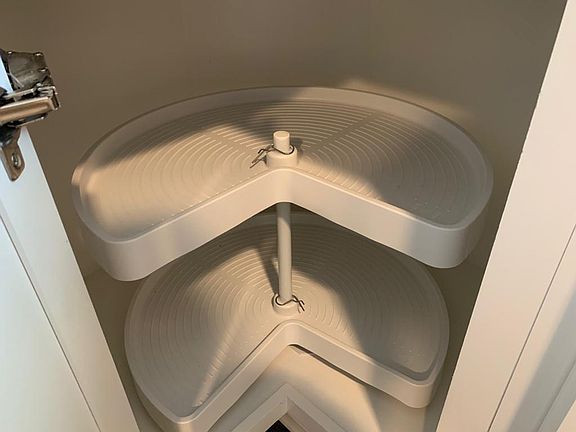 Lazy Susan for lots of kitchen storage. Great for pots and pans, blenders, crock pot or instant pot