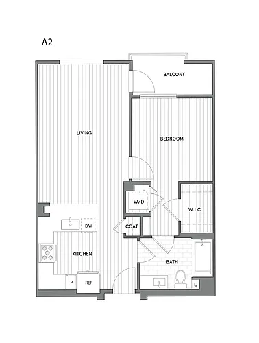 Floor plan 1 BR/1 BA