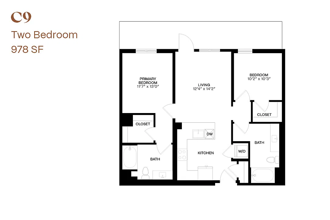 Floor plan Two Bedroom C9
