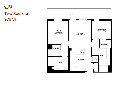 Floor plan Two Bedroom C9