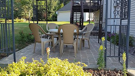 Backyard patio and deck