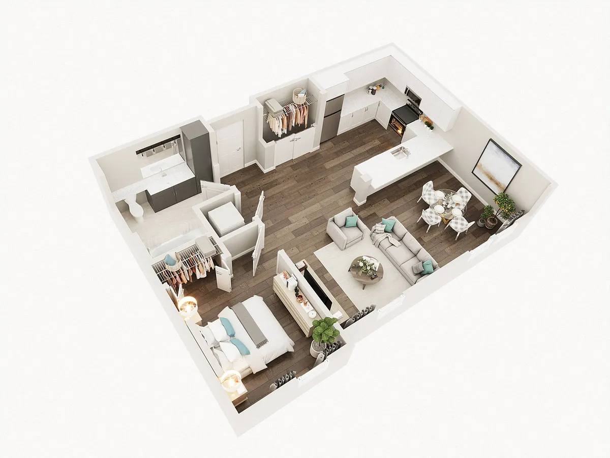 Floor plan One Bed One Bath F
