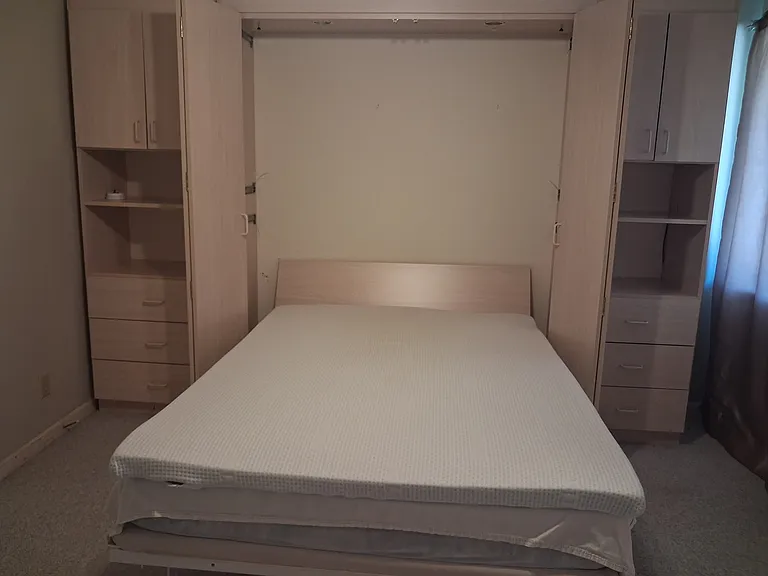 Open Murphy Full Size Bed with comfy pillowtop.