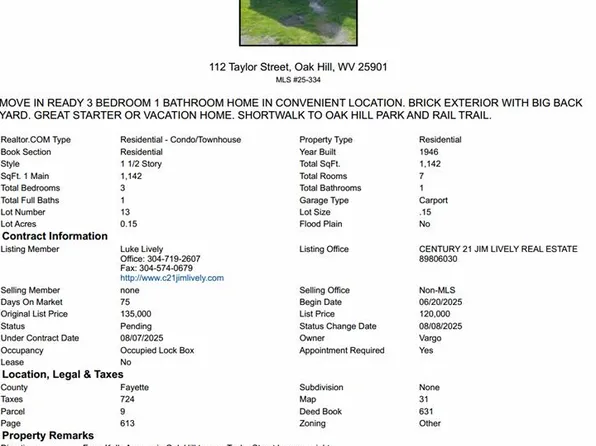 112 Taylor St, Oak Hill, WV 25901