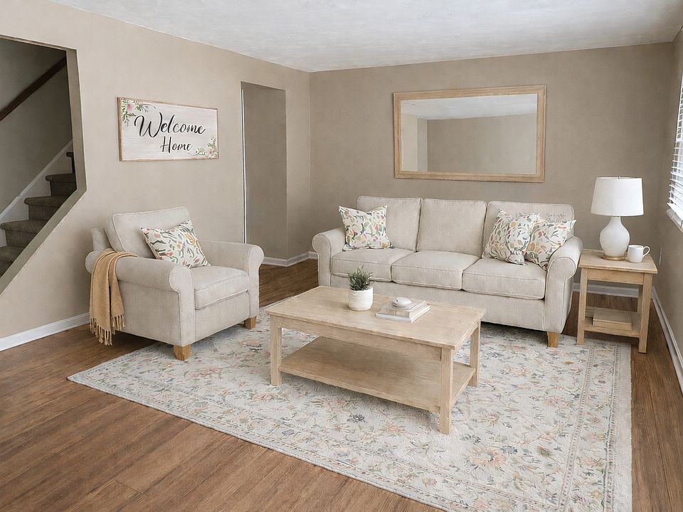 Freshly painted living room with new LVP flooring