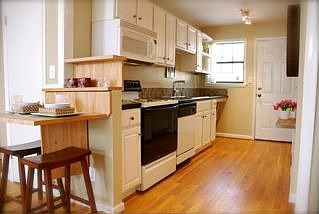 Built-In, Hinged Table to maximize space!