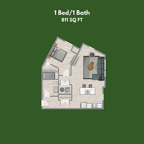 Floor plan 1-Bedroom