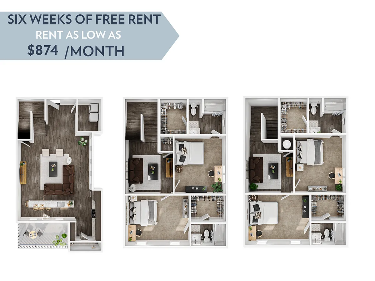 Floor plan 4BR/4BA - Townhome Skyline