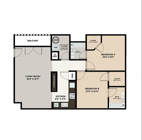 Floor plan 2 Bedroom