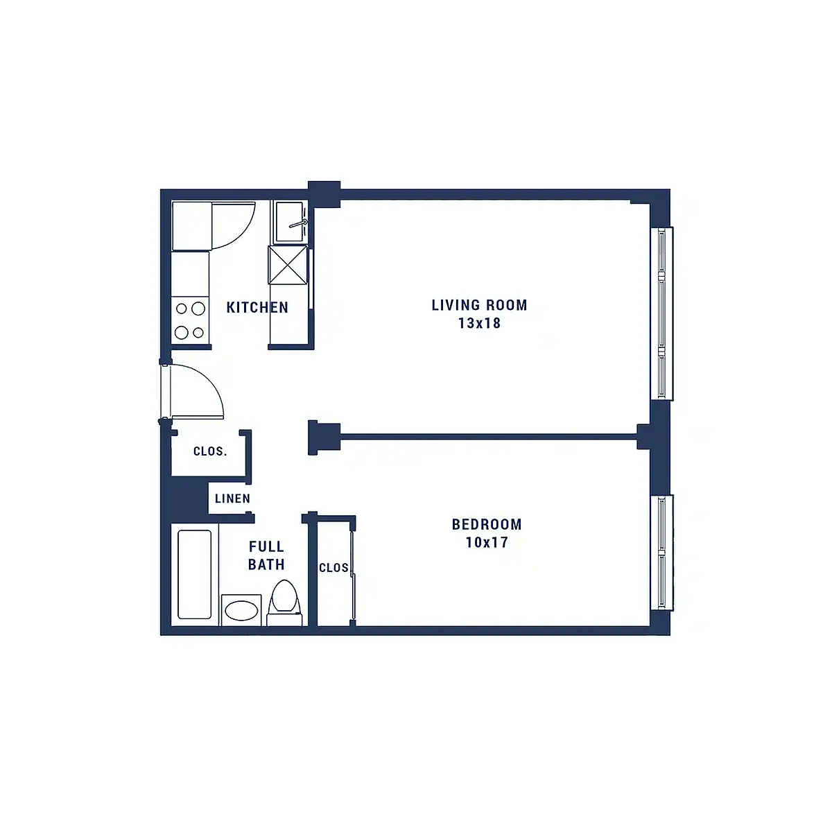 Floor plan One Bedroom Country