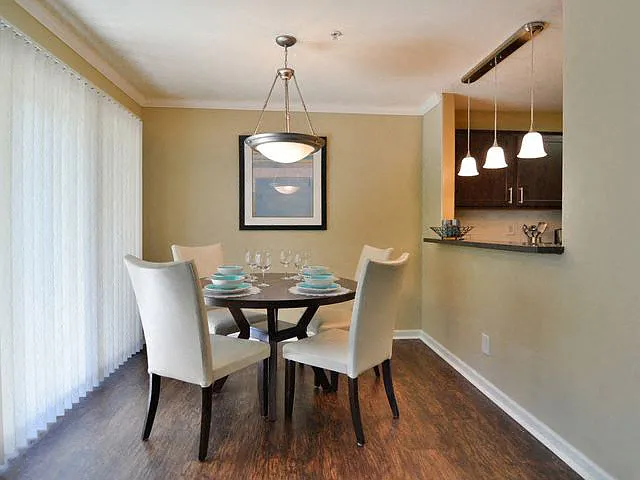 Dining area at Crooked Oak at Loma Verde Preserve, Novato, California