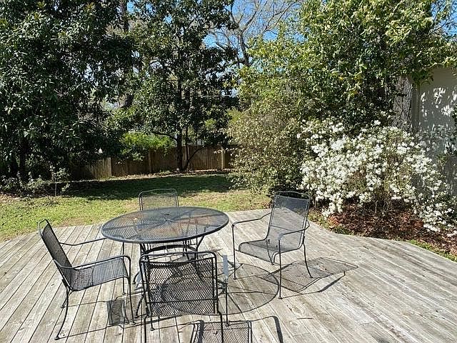 Back deck and backyard view