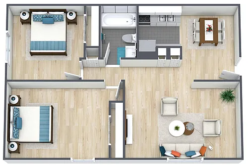 Floor plan 2BR - 1BTH