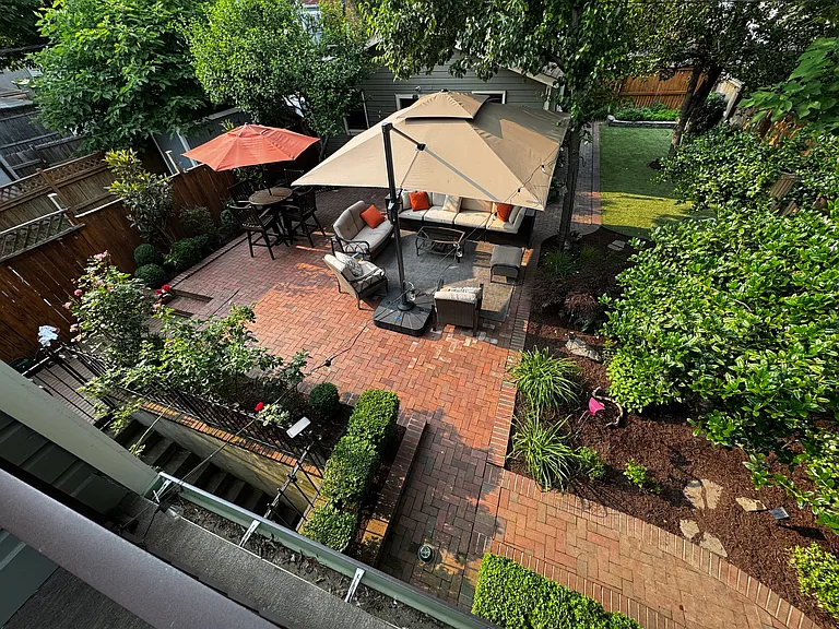 Backyard view from balcony.