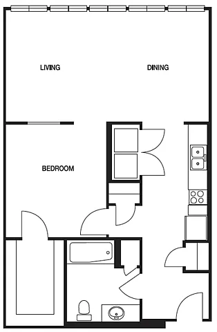 Floor plan A07 1 Bed 1 Bath