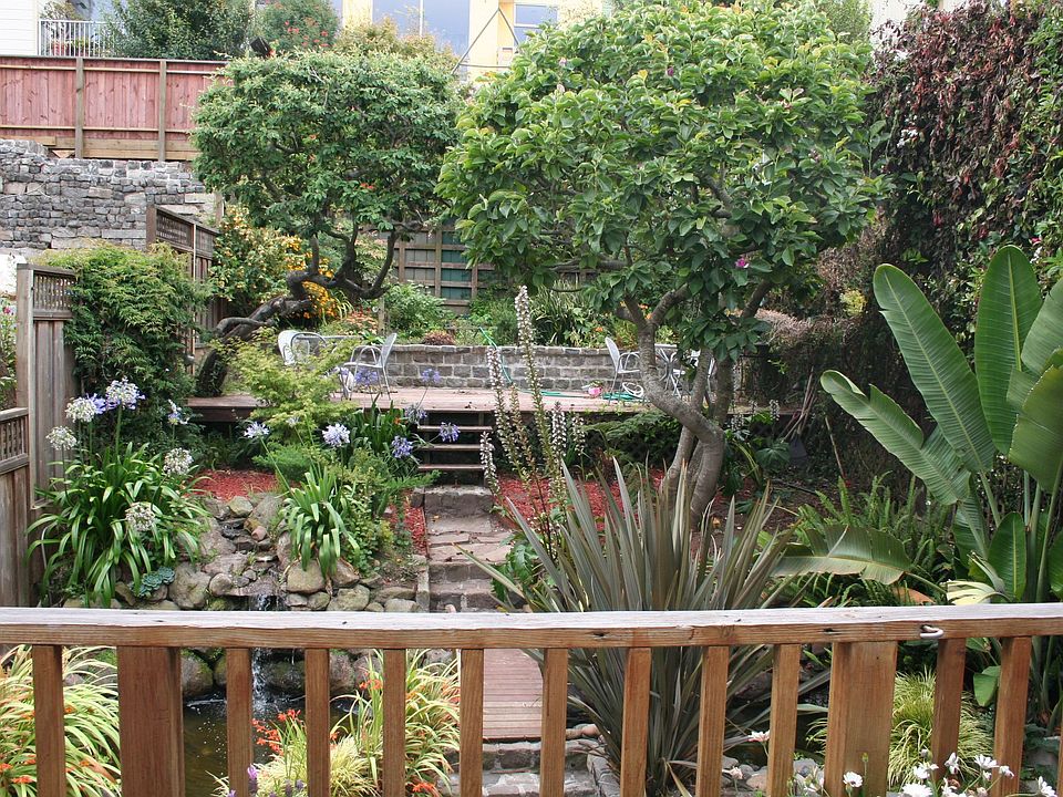 View of backyard from the upper deck
