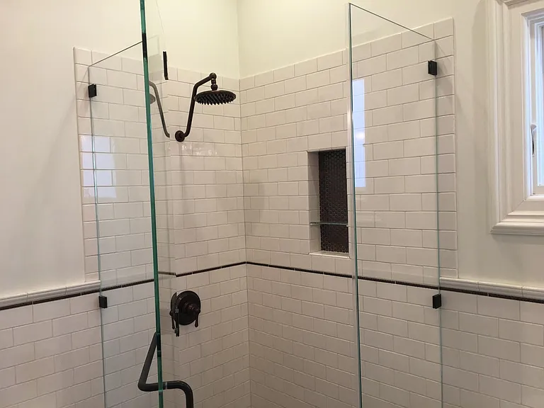 Large shower with rainhead