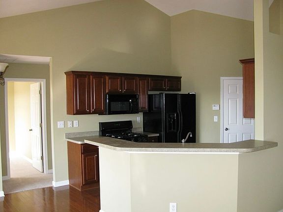 Large kitchen with bar seating