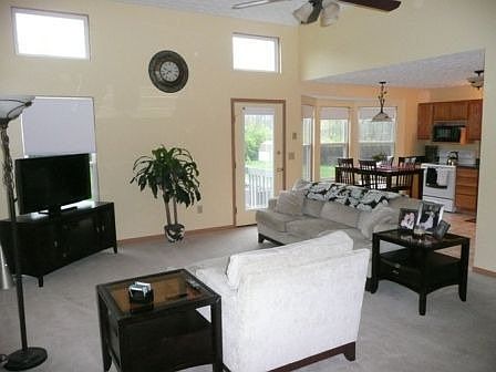 living room from garage entry