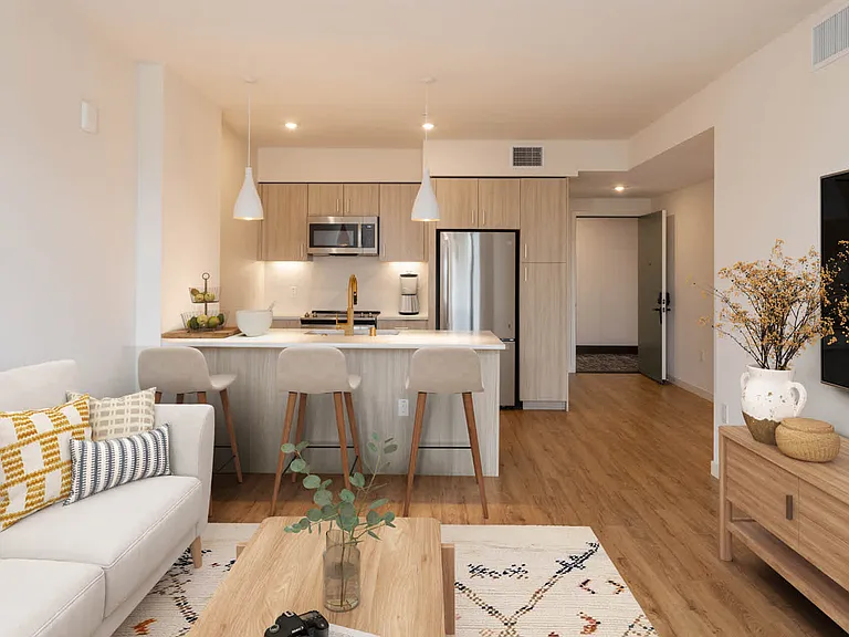 Kitchen and Living Area with Hard Surface Flooring